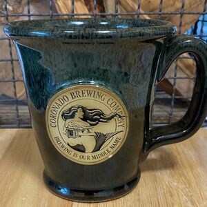 Stoneware, coffee mug, Coronado Brewing Company insignia, Sunset Hill stoneware